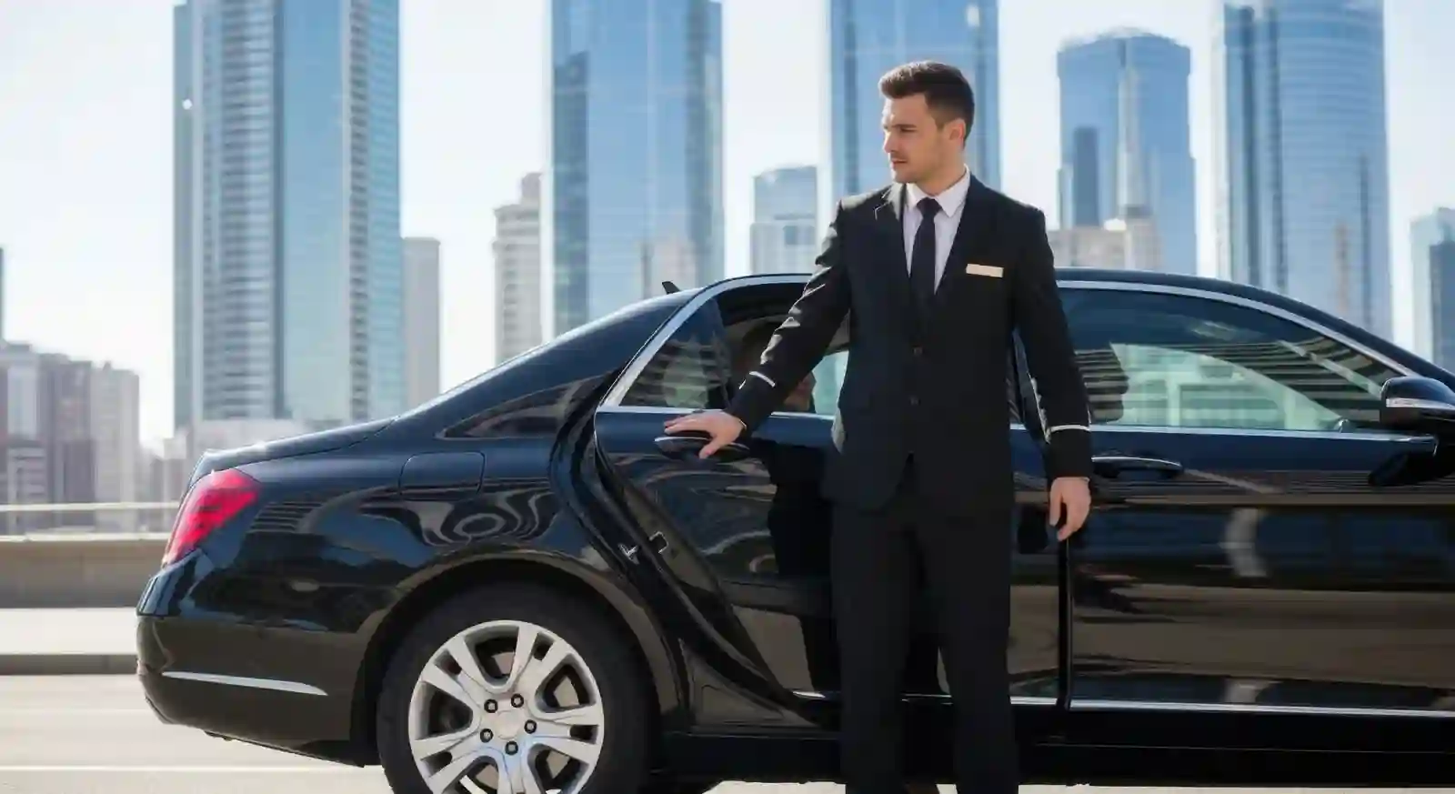Executive airport transfer service at terminal arrival zone