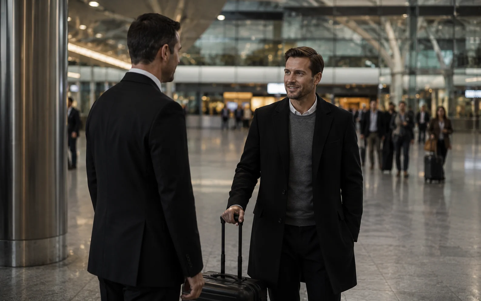 Arrival coordination from terminal collection to executive vehicle departure